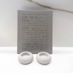 סט הדלקת נרות ברכה+פמוטים | אפור