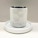 כוס לקידוש מבטון דגם טקסטורה |  לבן