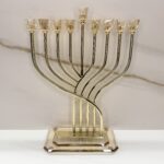 חנוכיה מהודרת גבוהה דגם עטרה | זהב 42 ס"מ